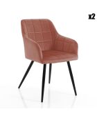 2 Chaises denver rose/noir - 83x55x60 cm