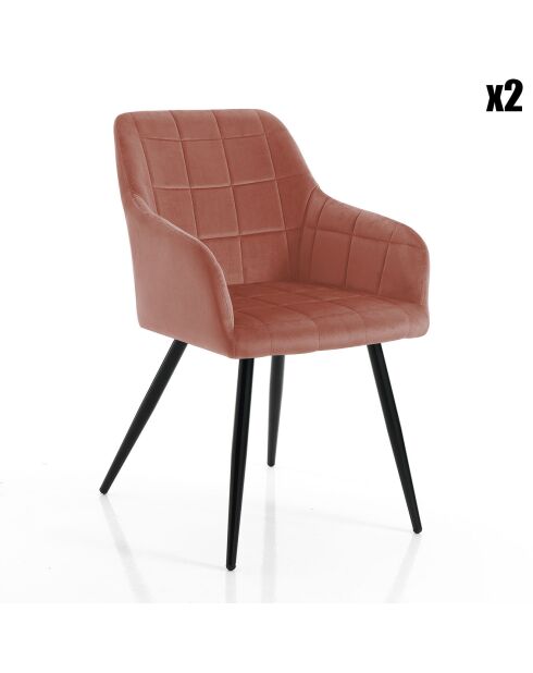 2 Chaises denver rose/noir - 83x55x60 cm