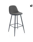 2 Tabourets gale gris/noir - 100x42x50 cm