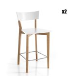 2 Tabourets en bois kyra blancs - 94x47x50 cm