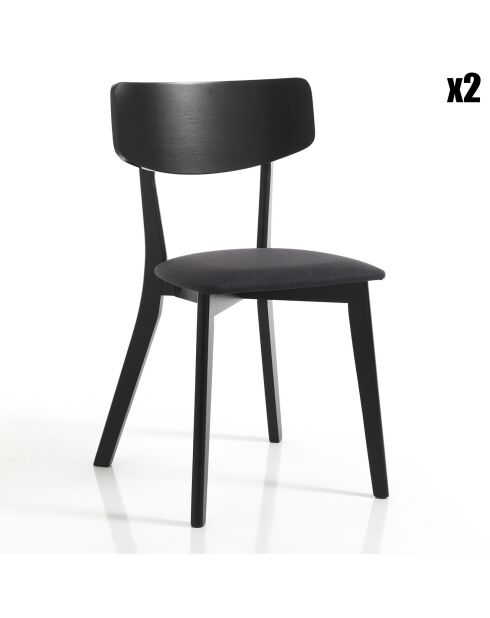 2 Chaises varm noires - 80x44x47 cm
