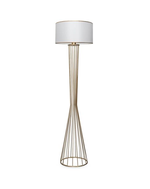 Lampadaire Ayd blanc/doré - 21x38x155 cm