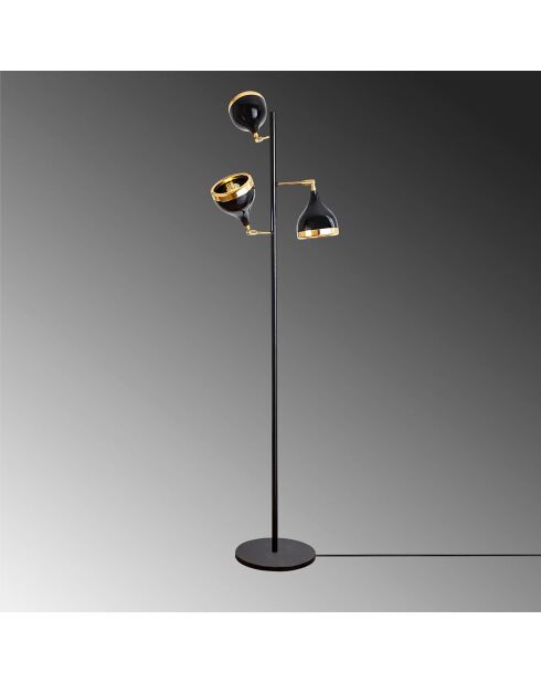 Lampadaire Yildo noir/doré - D.52x163 cm
