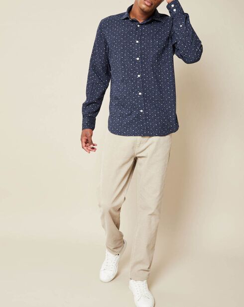 Chemise Slim Snow Turtle Neck bleu/indigo