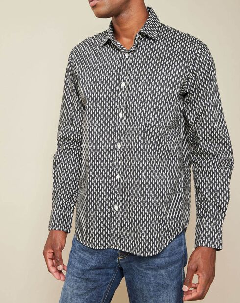 Chemise Regular Paul noir/blanc