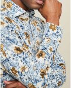 Chemise regular Paul tropical flowers bleu/beige