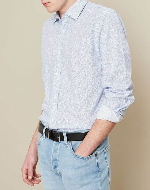 Sammy Anchors blauw/lichtblauw slim shirt