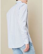 Chemise Slim Sammy ancres bleu/bleu clair