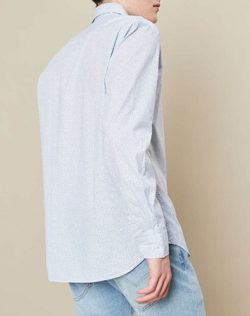 Sammy Anchors blauw/lichtblauw slim shirt