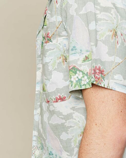 Chemise slim Slam imprimée kaki pâle