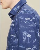 Chemise slim Storm Aloha imprimée bleu/blanc