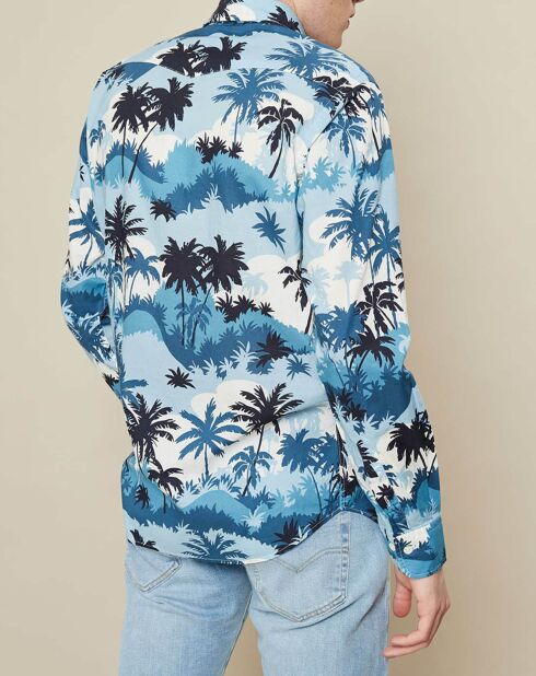 Chemise slim Storm imprimée bleue