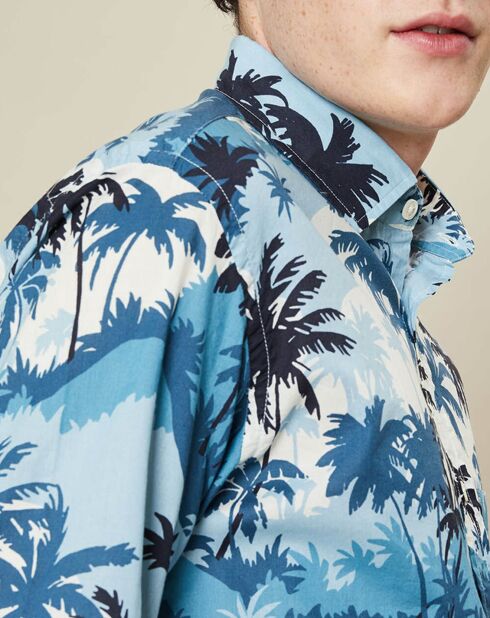 Chemise slim Storm imprimée bleue