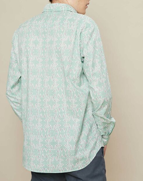 Chemise slim Storm Fans imprimée vert pâle