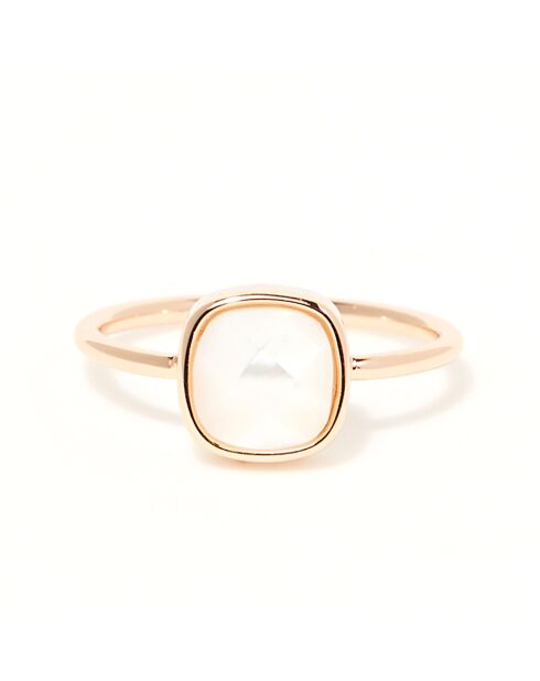 Bague Adélie Nacre blanche en laiton doré