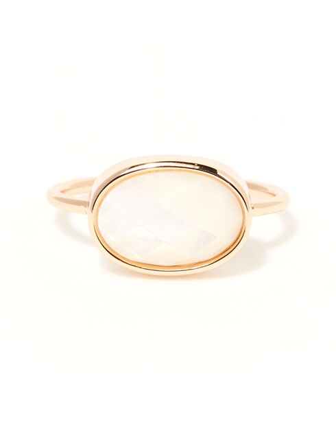 Bague Albane Nacre blanche en laiton doré