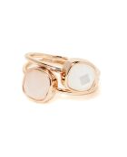 Bague Naelia Quartz rose & Nacre blanche en laiton doré