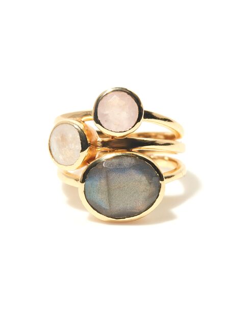 Bague Ilda Multipierres en laiton doré