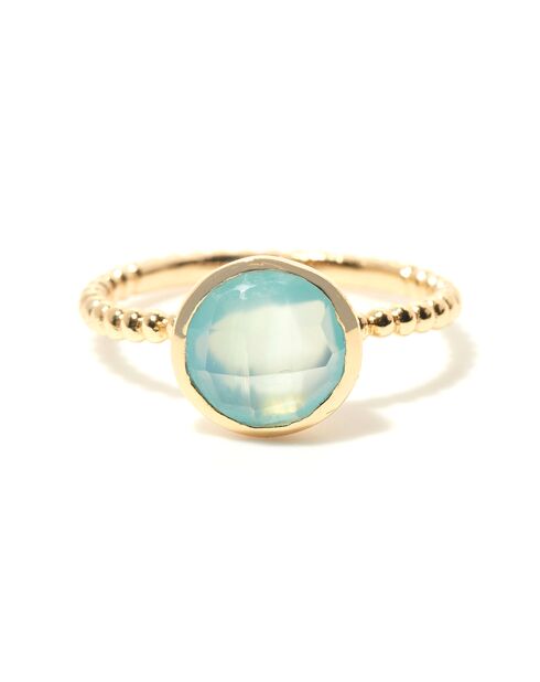Bague Cataleya Acqua Calci en laiton doré