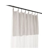 Rideau ajustable 100% Gaze de coton avec 8 anneaux pince blanc - 140x300 cm