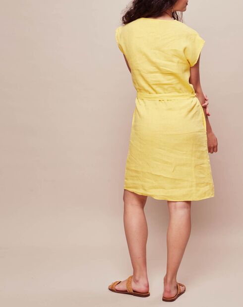 Robe 100% Lin Doriana dorée