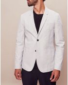 Veste Vynce micro rayures blanc/bleu