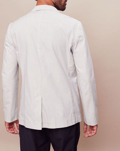 Veste Vynce micro rayures blanc/bleu