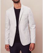 Veste Vynce micro rayures blanc/bleu