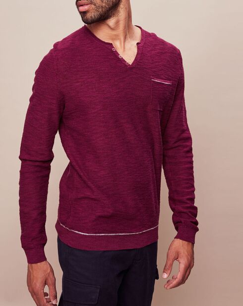 Pull en Lin & Coton Nevada raisin