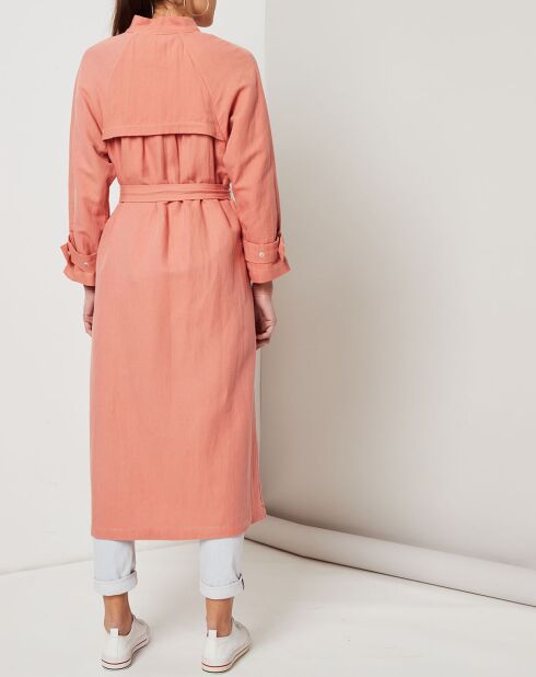 Trench fin Elodie en Lin mélangé blush