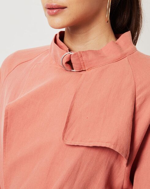 Trench fin Elodie en Lin mélangé blush