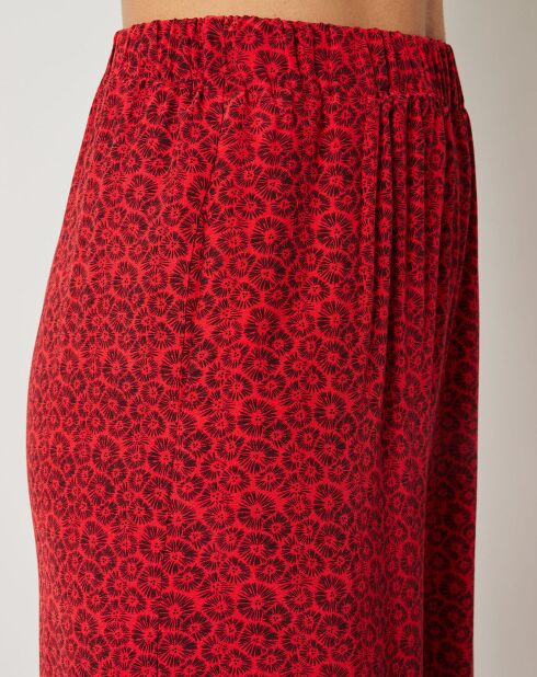 Pantaloni fluidi Jamie con stampa rossa