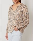 Blouse Logan lurex imprimée beige