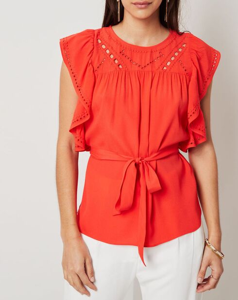 Oberteil aus Geranium Lany mit Lochmuster