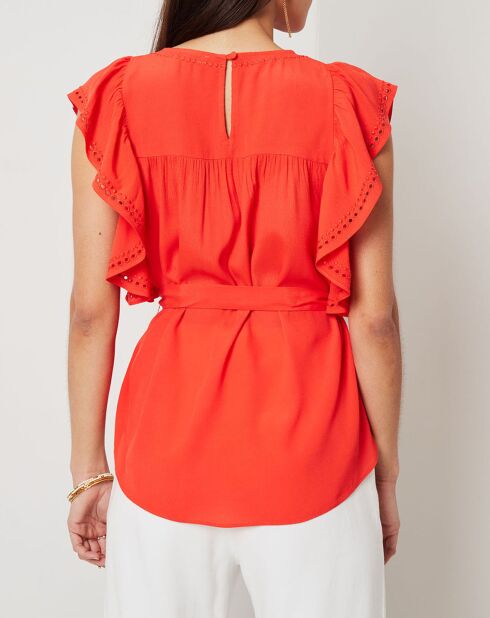 Oberteil aus Geranium Lany mit Lochmuster