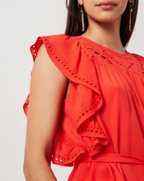 Oberteil aus Geranium Lany mit Lochmuster