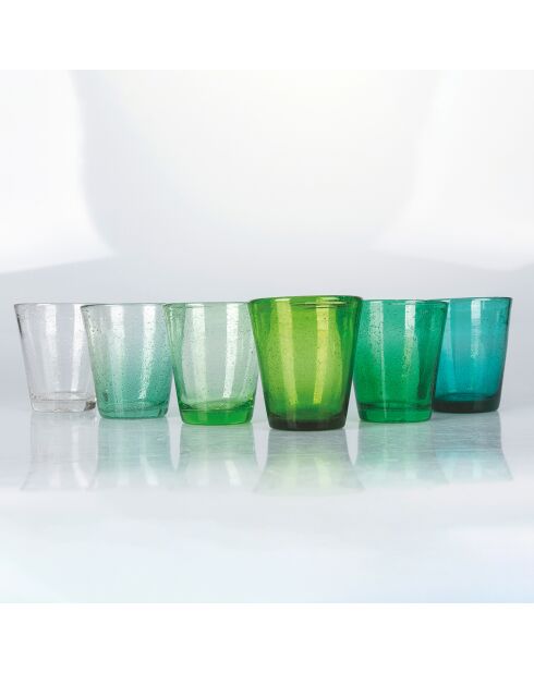 6 groene waterglazen Cancun - 33 cl