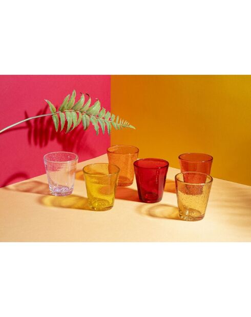 6 rote Schnapsgläser Cancun Sunset - 33 cl