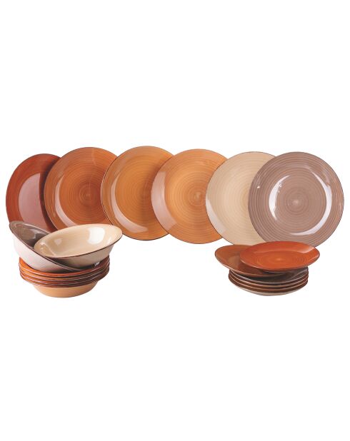 Set de vajilla Baita Brown - 18 piezas