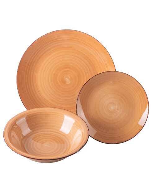 Set de vajilla Baita Brown - 18 piezas