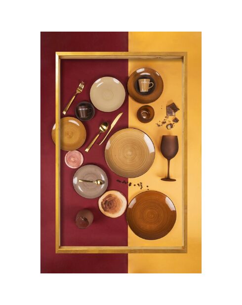 Set de vajilla Baita Brown - 18 piezas