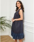 Robe 100% Lin Aily bleu marine