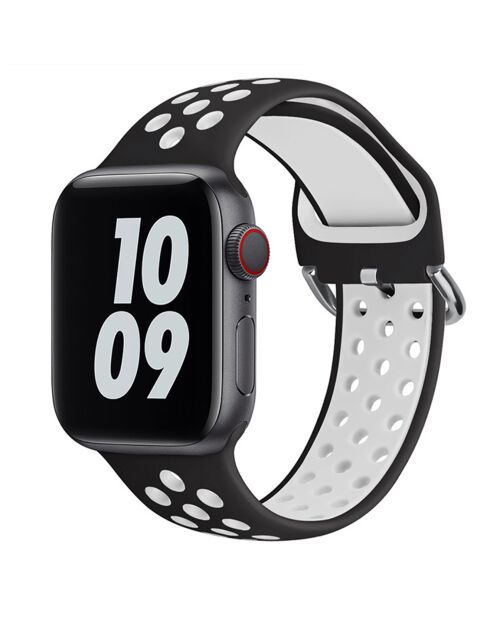 Bracelet pour Apple Watch 42/44 et 45 mm noir/blanc