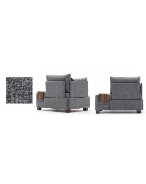 Fauteuil gauche Fly gris - 100x80x75 cm