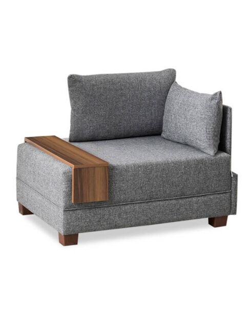 Fauteuil Droite Fly gris - 100x80x75 cm