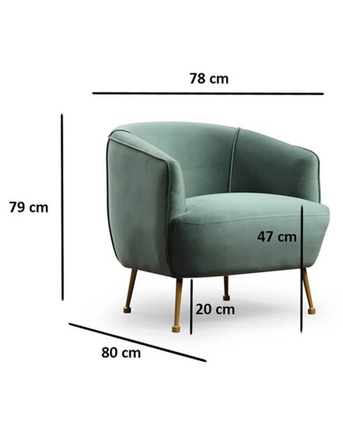 Fauteuil Piccoli vert - 78x80x79 cm