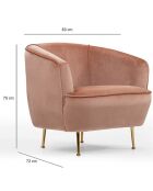 Fauteuil Piccoli rose - 83x75x72 cm