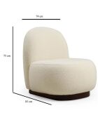 Fauteuil bouclette Tina blanc - 74x75x85 cm