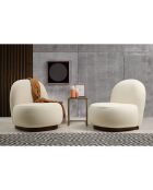 Fauteuil bouclette Tina blanc - 74x75x85 cm