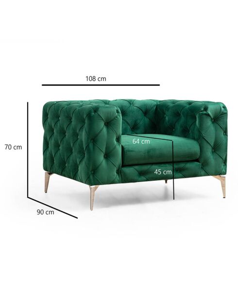 Fauteuil Como vert - 108x90x70 cm